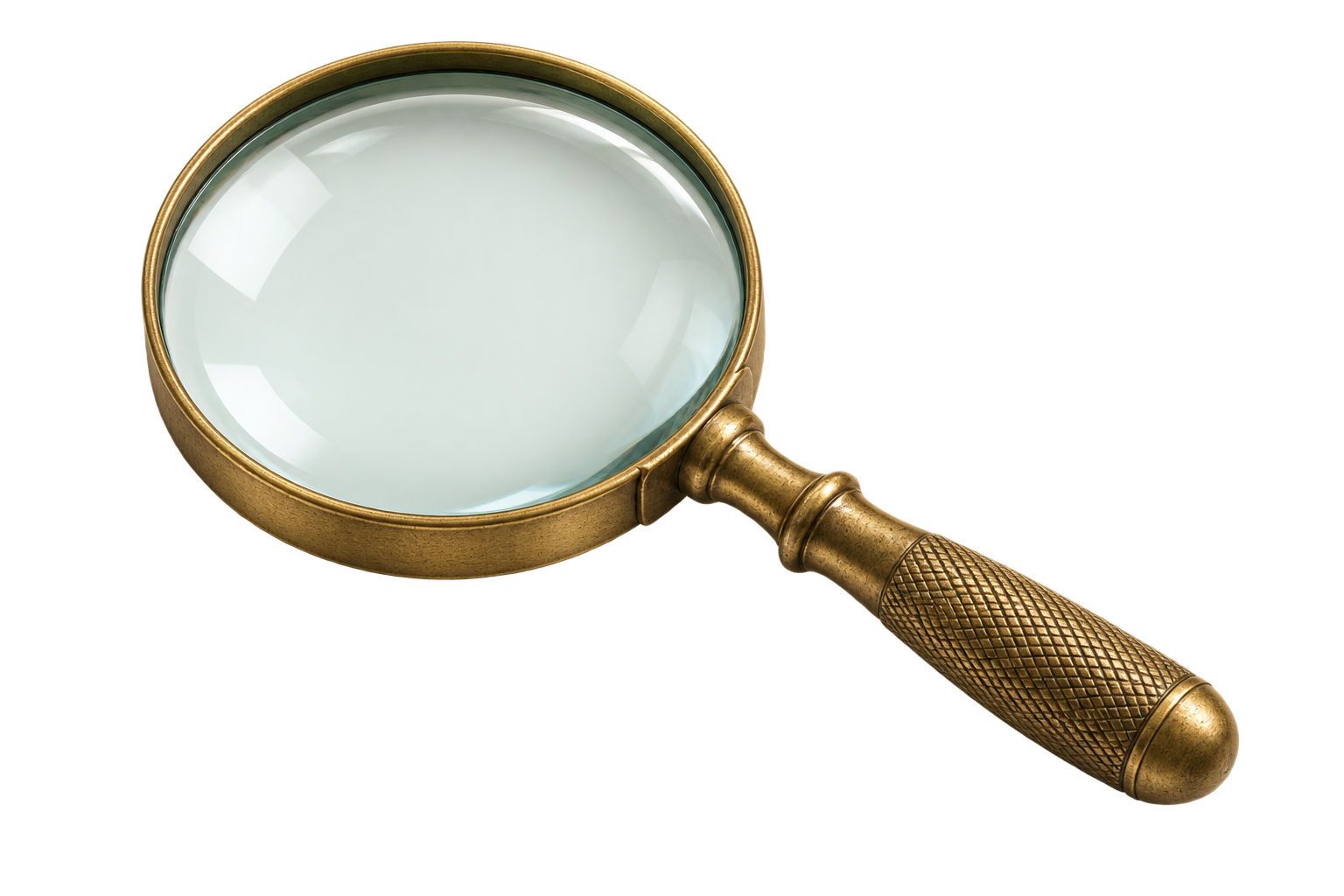 Antique magnifying glass representing a quick inspection of the report