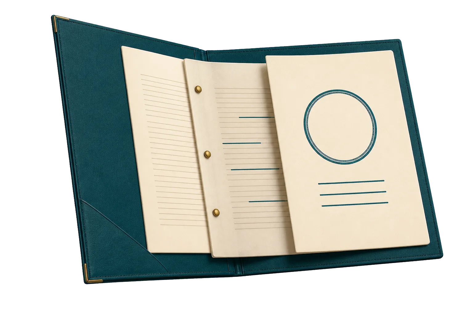 Open editorial folio showing an article becoming an explained evidence score